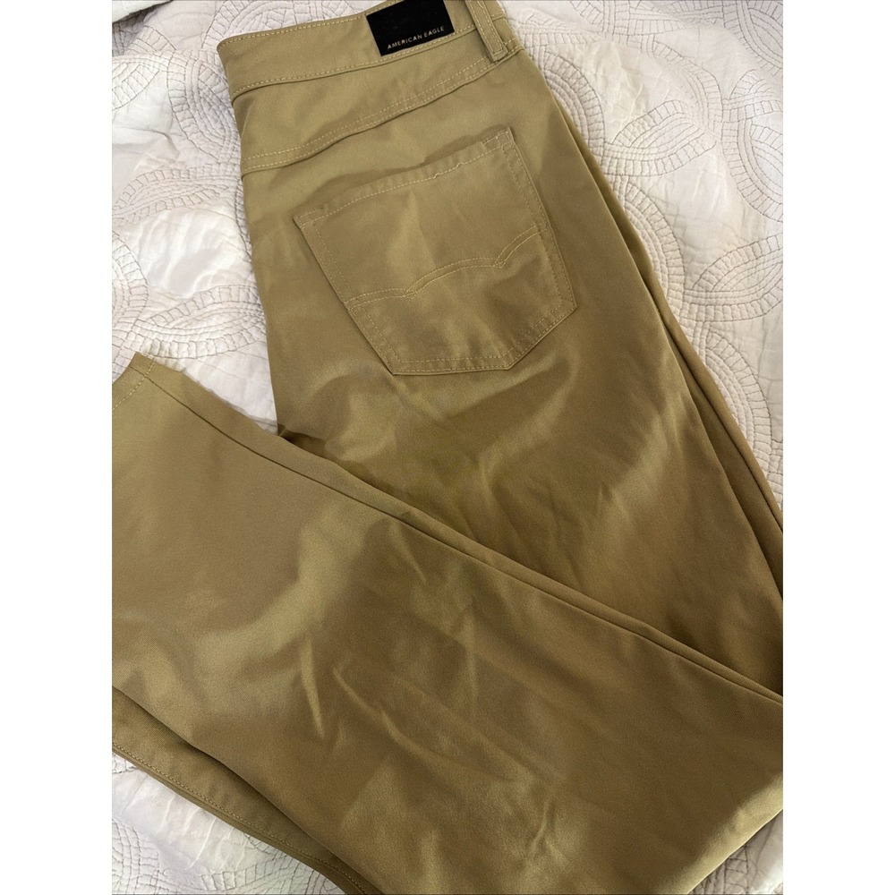 American Eagle Men's Slim Pants Tan Khaki Stretch Size 29 Inseam 32"